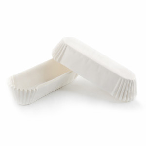 Papilotki cupcake pergaminowe owalne OV13 (130x30 mm), białe, 2000 szt.