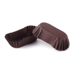 Papilotki cupcake pergaminowe owalne OV6 (60x25 mm), brązowe, 2500 szt.