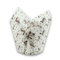 Papilotki cupcake «Kawa» TL-170 (Ø60, 60/90 mm), białe z nadrukiem, 100 szt.