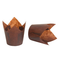 Papiloty do muffinek Tulipan TL-160 (Ø60, 55/82 mm), brązowe, 100 szt.