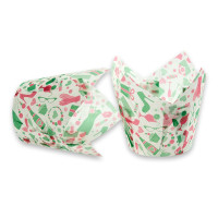Papilotki cupcake «Przyjencie 2» TL-160 (Ø60, 55/82 mm), białe z nadrukiem, 100 szt.