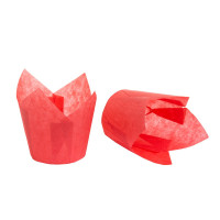 Papiloty do muffinek Tulipan TL-150 (Ø50, 60/80 mm), czerwone, 150 szt.