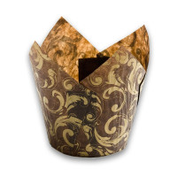 Papilotki cupcake «Wizerunek» TL-160 (Ø60, 55/82 mm), brązowe z nadrukiem, 100 szt.